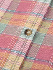 Colorblock Plaid Print Hooded Shacket