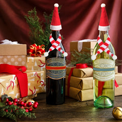 20pcs Mini Christmas Hat and Scarf Set for Wine Bottle Cover