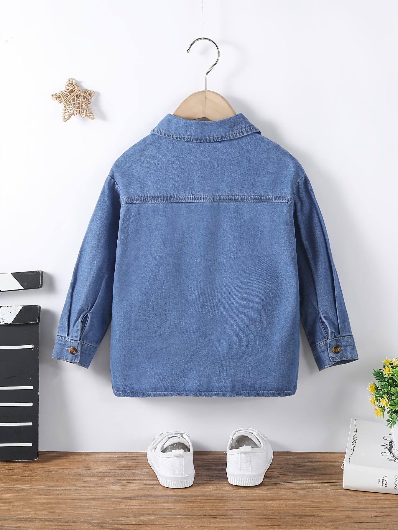 Boys Denim Jacket Long Sleeve Jeans Shirt Back School Outfit