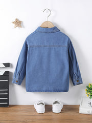 Boys Denim Jacket Long Sleeve Jeans Shirt Back School Outfit