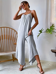Solid Spaghetti Wide Leg Jumpsuit Backless Sleeveless Casual Summer Jumpsuit