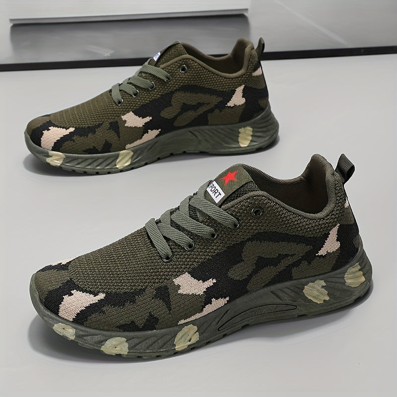 Men's Camouflage Knitted Lightweight Sneakers For Running