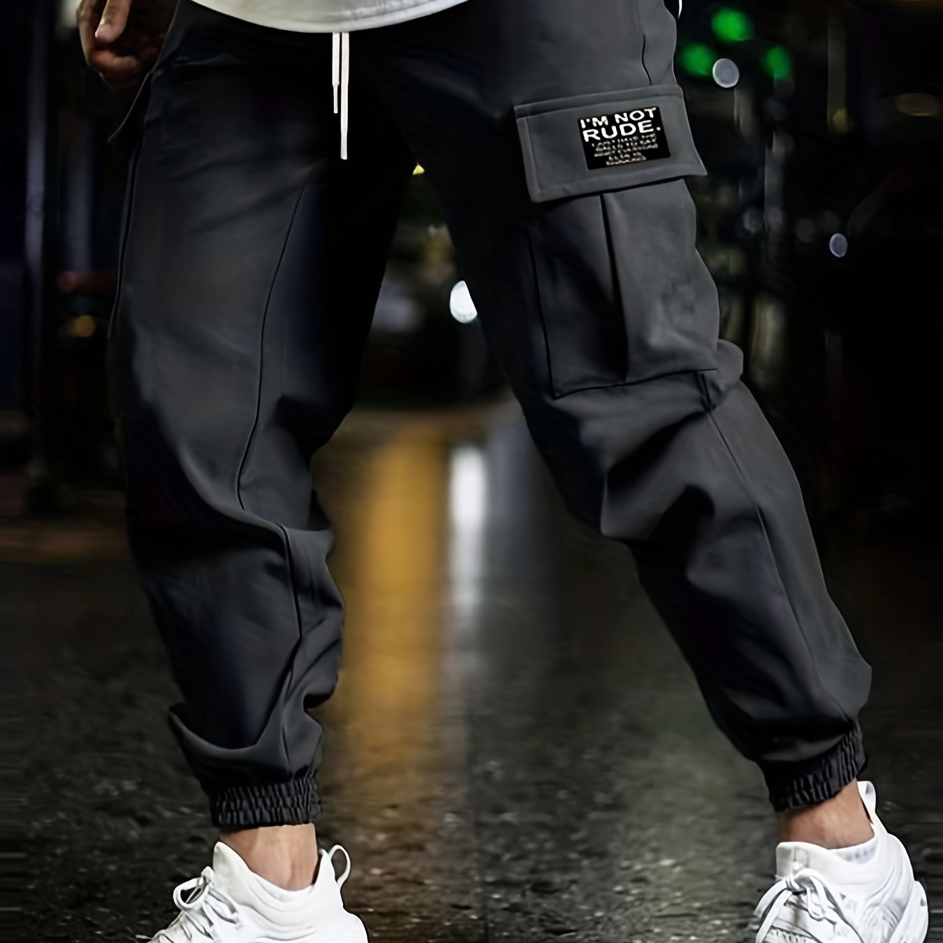Cargo Pants Men's Flap Pocket Trousers Loose Casual Outdoor Work Pants
