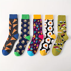 Men's Cartoon Crew Socks Cotton Blend Casual Unisex Outdoor Wear