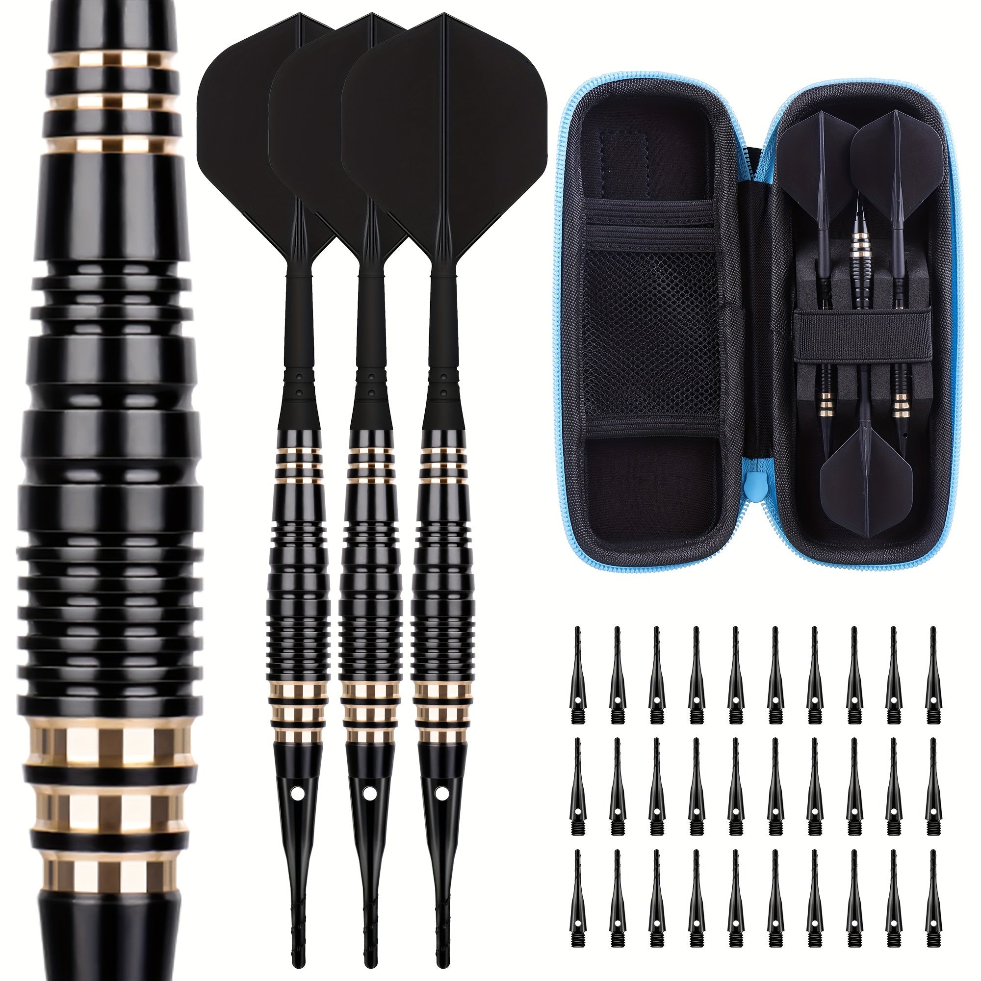 3pcs Copper Dart Set with PU Bag and 30 Dart Tips