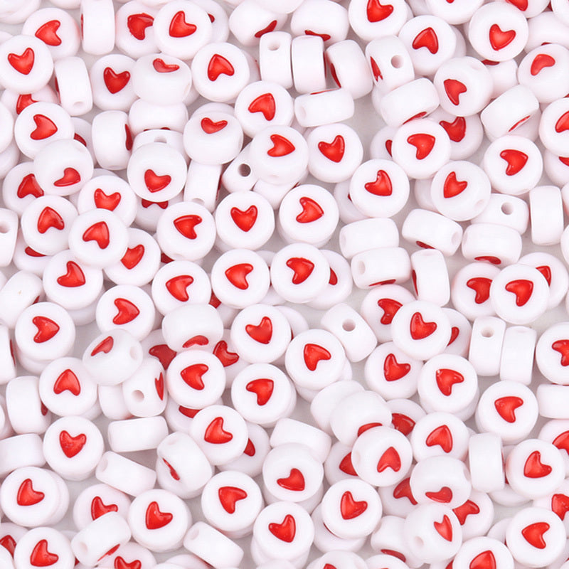 100pcs Alphabet & Heart Acrylic Beads for DIY Jewelry Making