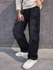 Men's Wide Leg Baggy Denim Pants Spring Summer