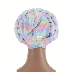 Gradient Turban Cap Double layer Braided Hijab Hat