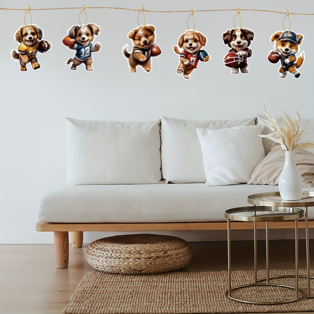 6pcs Dog Football Ornaments For Coach Gift School Football Team