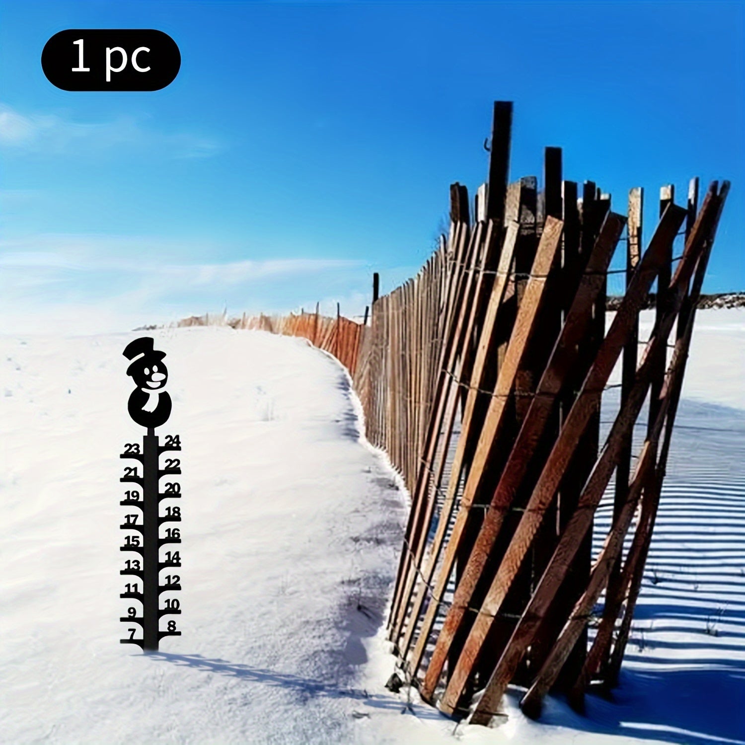 Snowman Metal Snow Gauge Large Iron Snow Measuring Ruler Sturdy Snow Depth