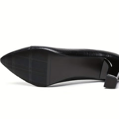 Women's Pointed Toe Work Shoes Comfortable Mid Heel