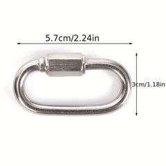 1pc Stainless Steel Screw Lock Carabiner Quick Link Safety Snap Hook