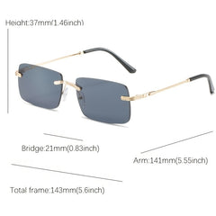 ENSAEJOE Men's Gradient Lens Rimless Casual Glasses
