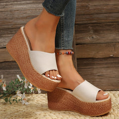 Women's Platform Wedge Sandals Slip On Slide Casual Summer Sandals