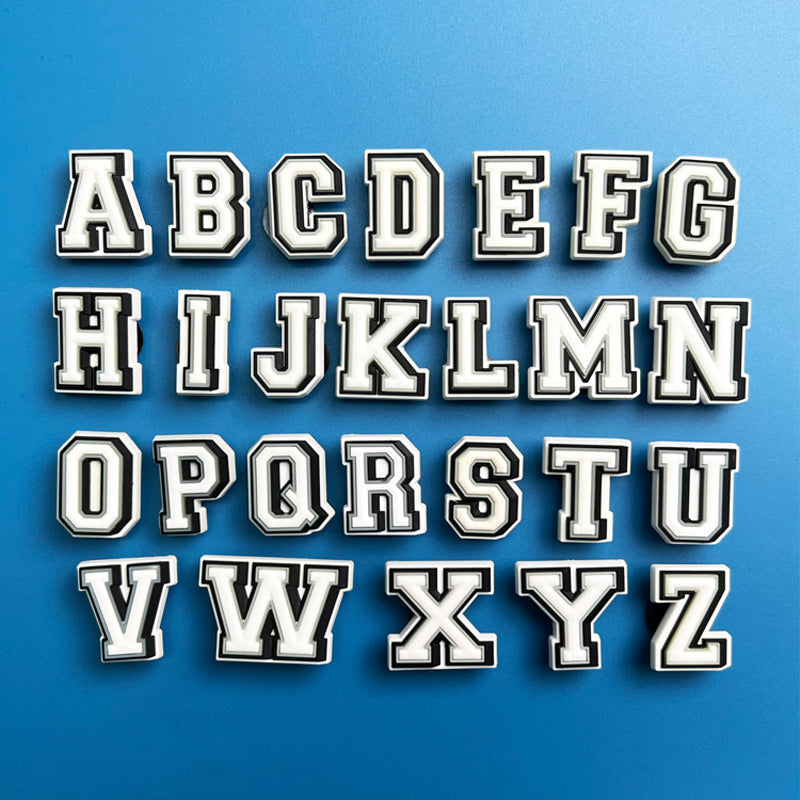 26pc Letters Style Shoe Charms For Clogs Wristband Bracelet Party