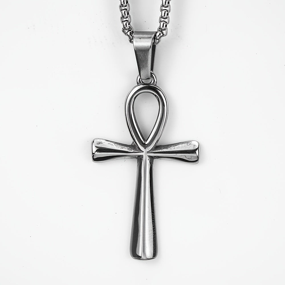 Ancient Egyptian Life Charm Pendant Cross Necklace