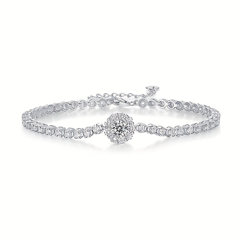 Women's Silvery Tennis Bracelet - Hip Hop Tennis Bracelet