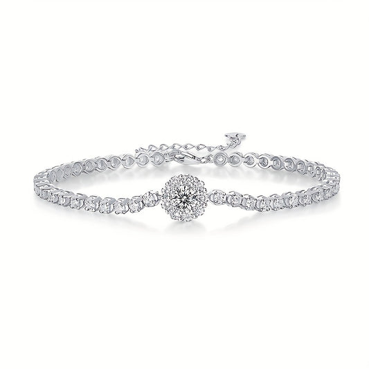 Women's Silvery Tennis Bracelet - Hip Hop Tennis Bracelet