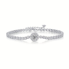 Women's Silvery Tennis Bracelet - Hip Hop Tennis Bracelet