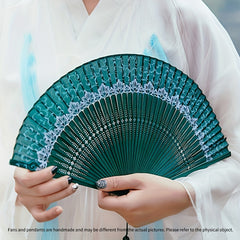 Chinese Style Lace Carry on Fan Portable Silky Fan