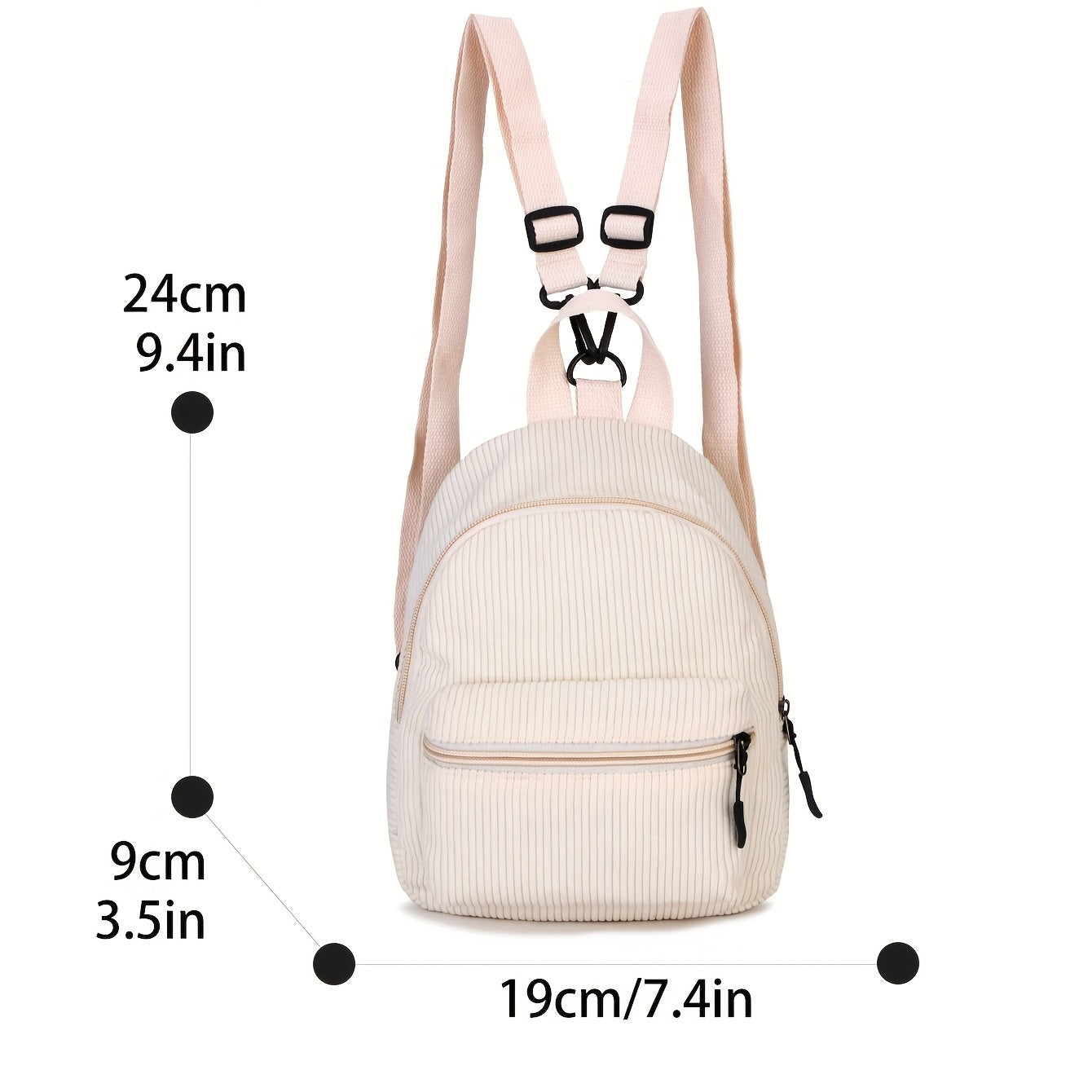 Kids Corduroy Backpack Large Capacity Lightweight Schoolbag