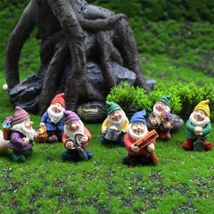 7 Dwarfs Statues Set for Fairy Garden Decor