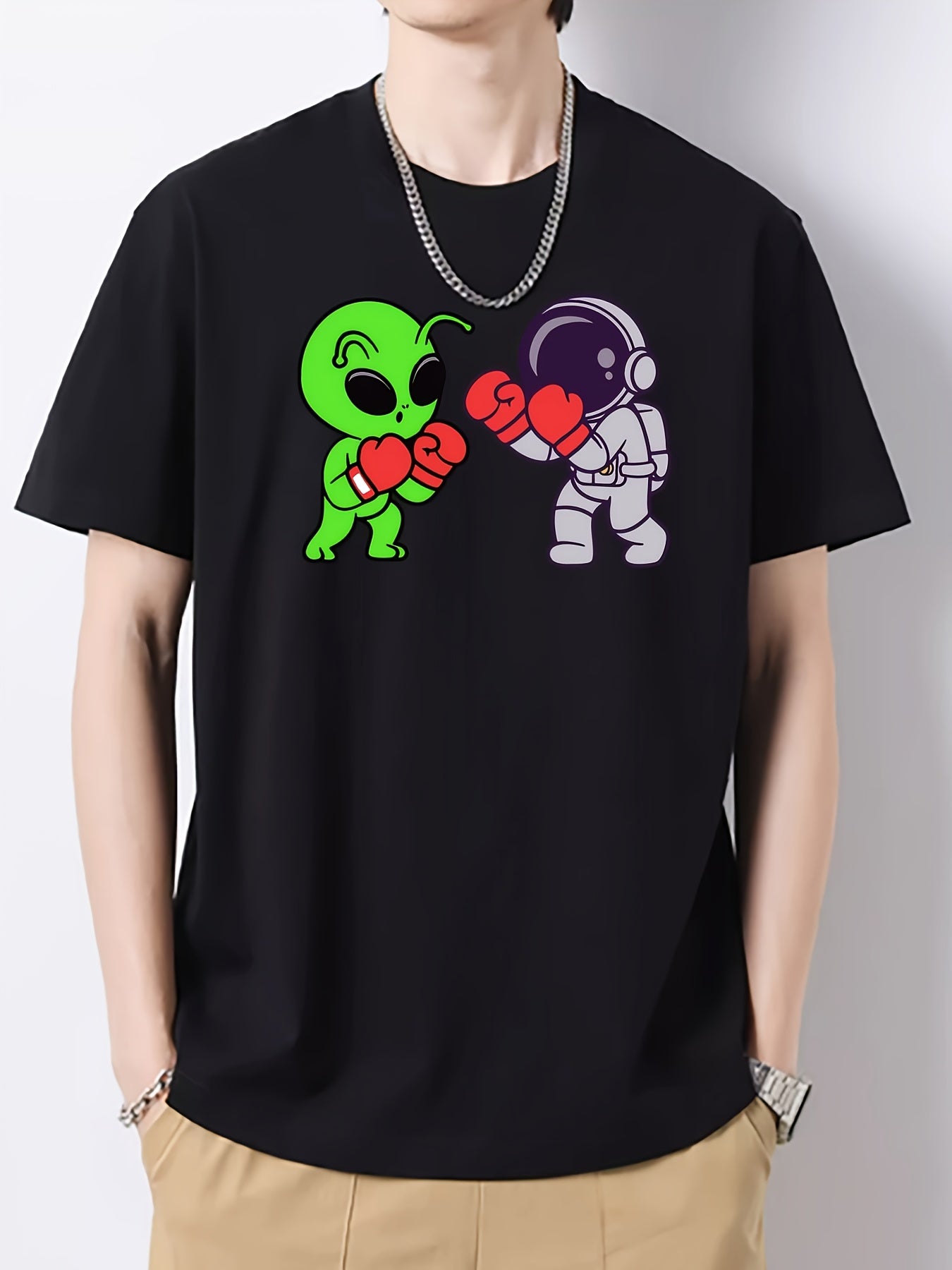 Creative Graphic Pattern Men's Cotton Active T-shirt