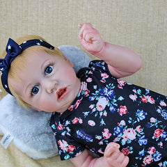 22" Lifelike Rubber Body Reborn Doll Pure Hair Simulation Baby Doll