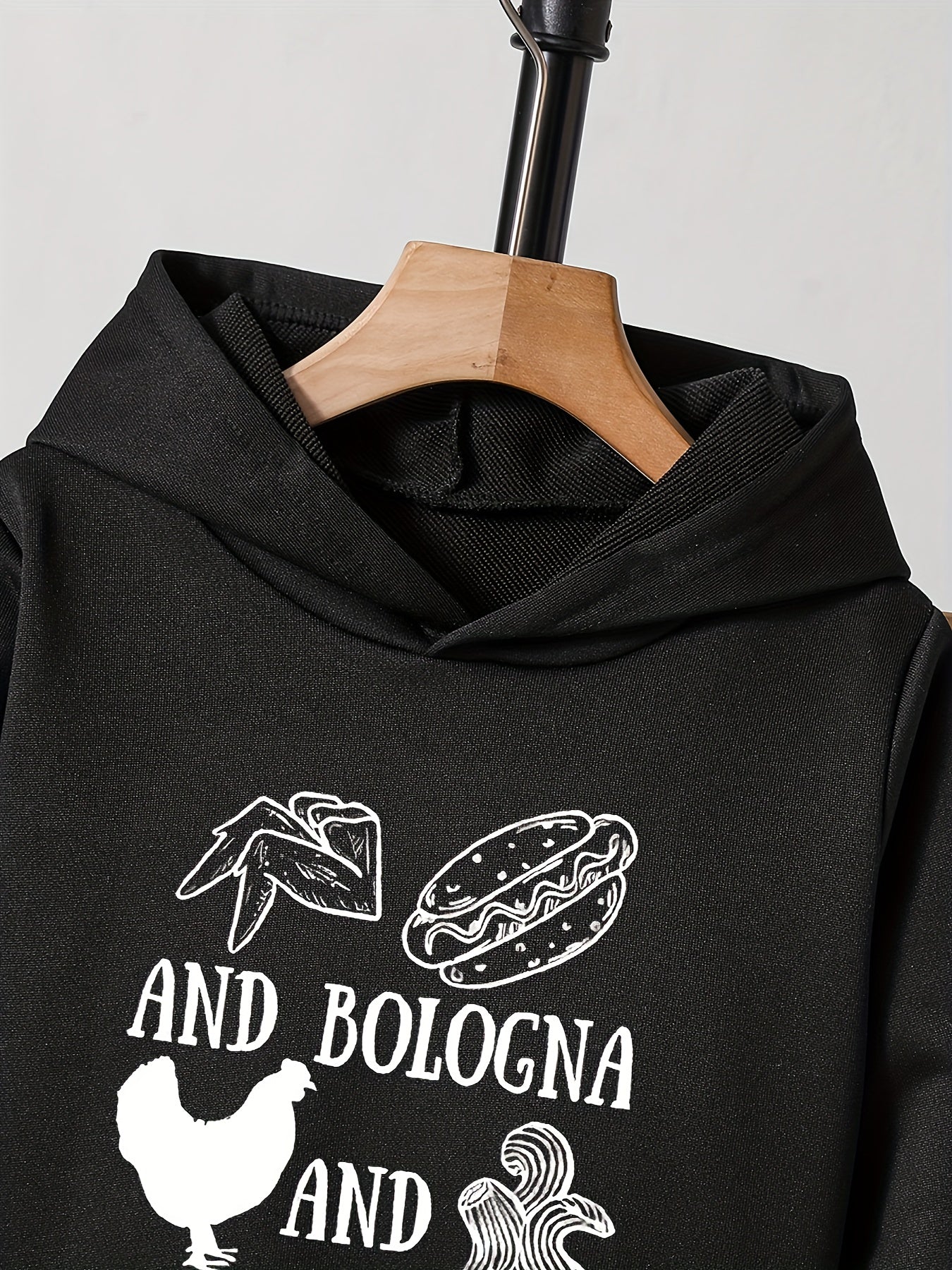 2pcs Chicken And Peanut Print Boys Hoodie Casual Long Sleeve Hooded S