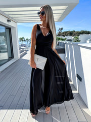 Wide Leg Tank Jumpsuit V Neck Sleeveless Spring Summer