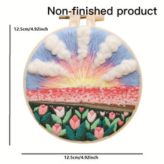 DIY Hanging Painting Wall Decoration Kit with Print, Drawings, Embroidery Cloth
