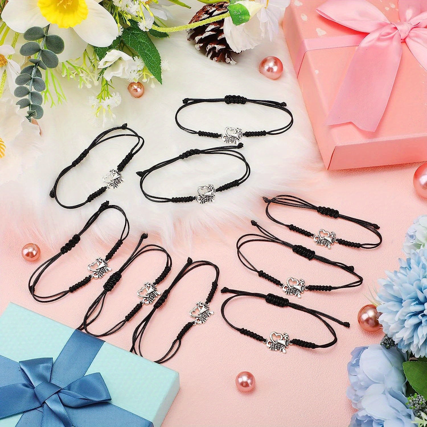 Adjustable Cheerleader Cheer Bracelets Bulk for Kids