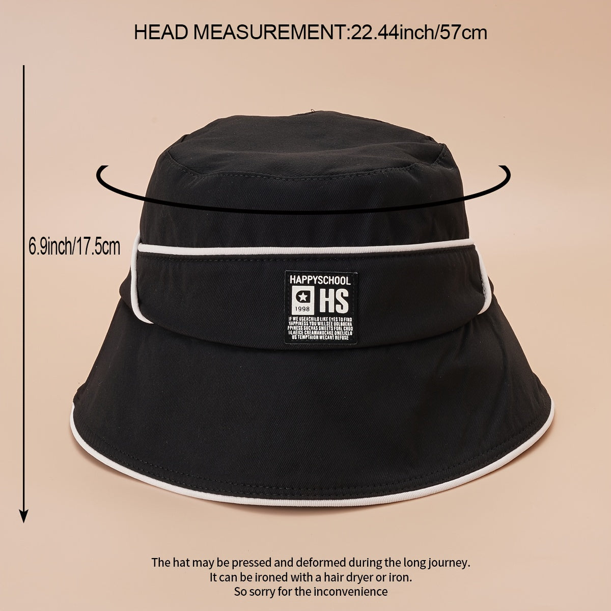 Patch Bucket Hat Reversible Fisherman Cap Women Summer Beach Travel Sun Hat