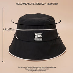 Patch Bucket Hat Reversible Fisherman Cap Women Summer Beach Travel Sun Hat