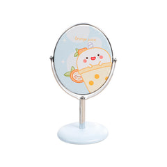 Small Table Mirror Makeup Mirror PU Rotatable Single Sided Mirror