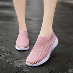 Women's Knit Slip-on Walking Shoes for Outdoor Casual Sneakers