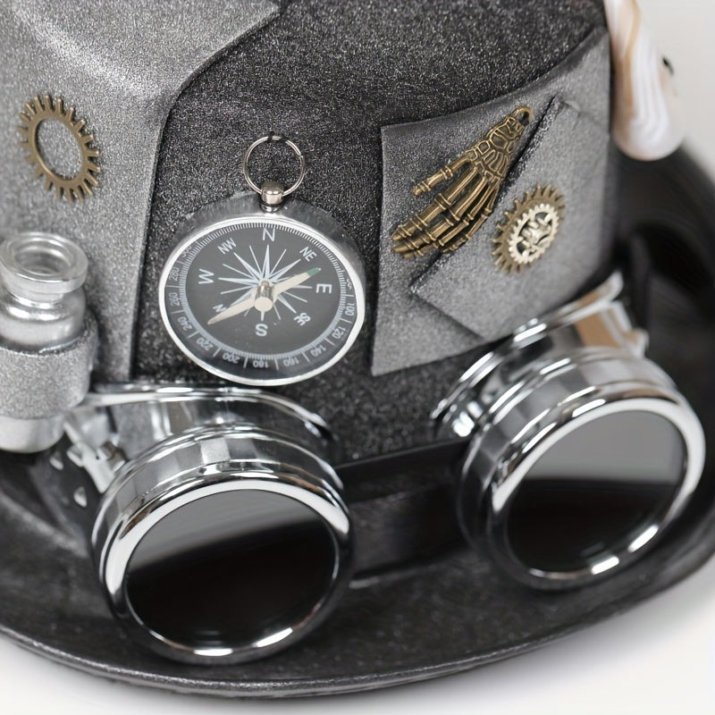 Steampunk Bottle Hat with Compass Goggle