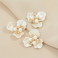 10pcs Flower Hair Piece Pearl Rhinestone Bridal Wedding Accessory