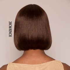 Short Straight Wig 4 Colors Natural Fluffy Wig Straight Bangs Women Daily Party