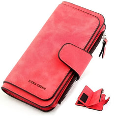 Women's Long Wallet with Card Slots & Zipper Pocket