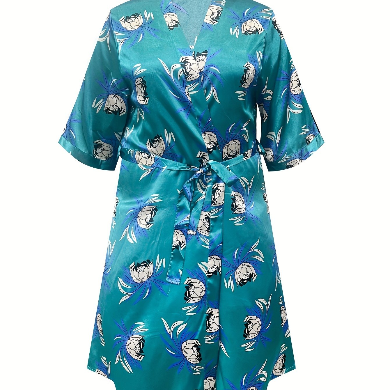 Satin Floral Nightgown & Nightdress Pajama Set Women's Plus Sleepwear