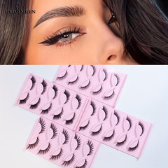 Cat Eye Lashes 5 Pairs Winged Wispy Natural False Eyelashes Makeup