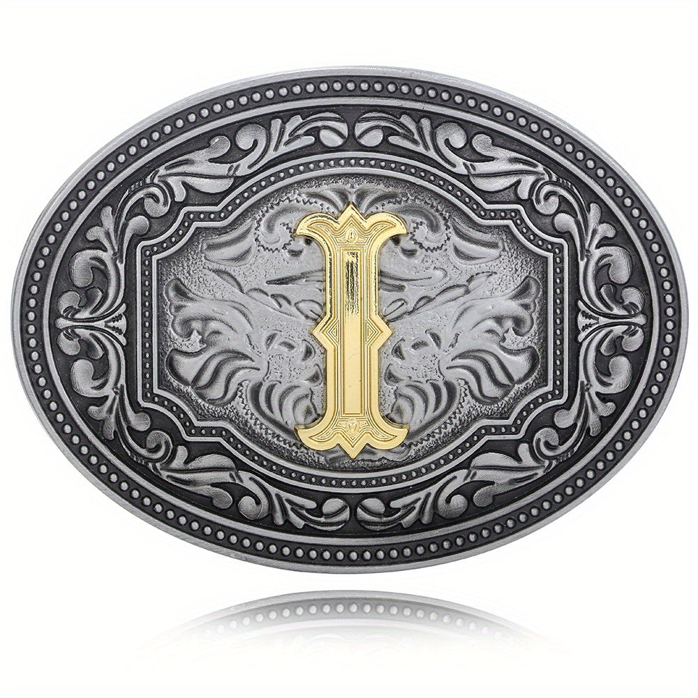Men's Belt Buckle Initial Letter Retro Design