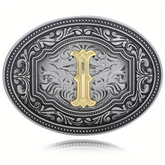 Men's Belt Buckle Initial Letter Retro Design