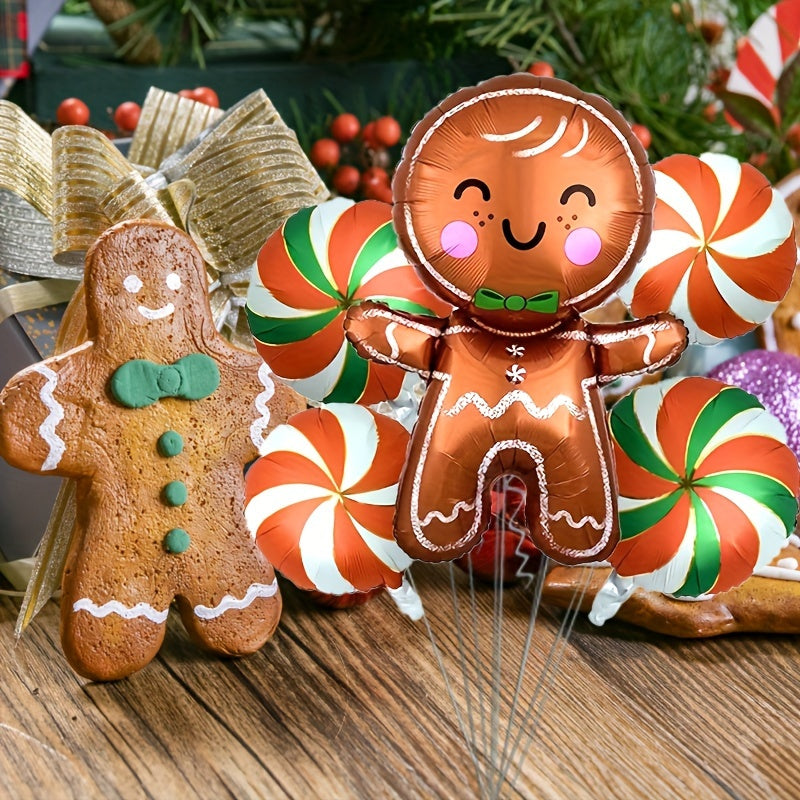Gingerbread Man Balloon Set for Holiday Party Decor