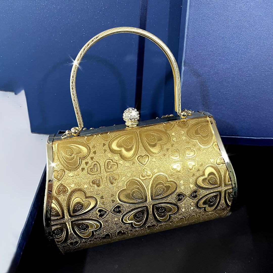 Rhinestone Evening Clutch Bag Geometric Pattern PU Material