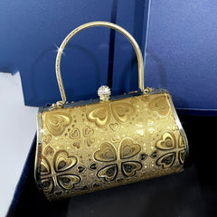 Rhinestone Evening Clutch Bag Geometric Pattern PU Material