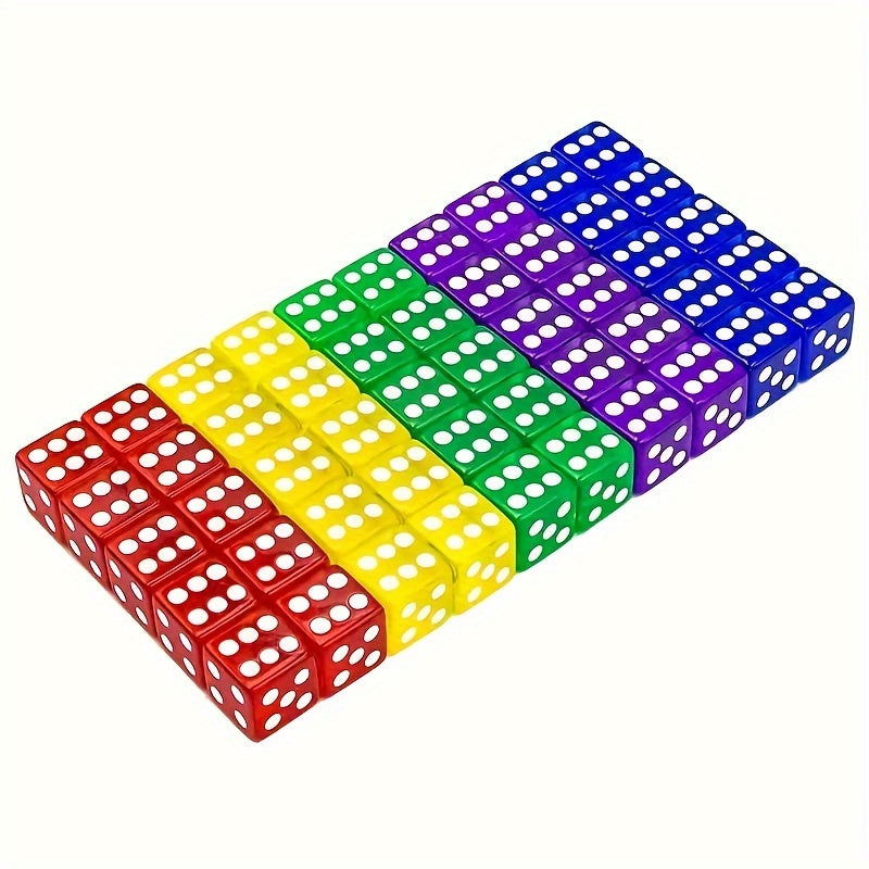 50pcs 16mm Transparent Square Corner Dice 6 Sided Game Acrylic Dice