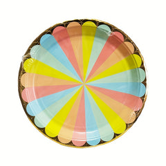 10pcs Rainbow Candy Plates and Napkins Set for Candy Party Decorations