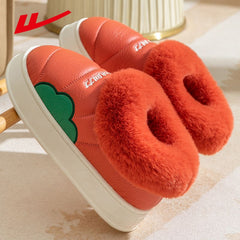 HUILI Men's Warm Fleece Casual Slippers Platform House Shoes Winter